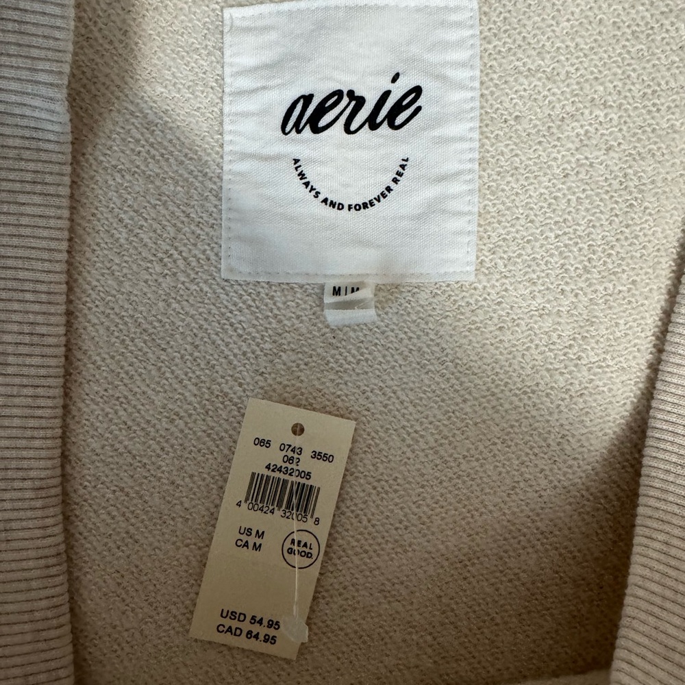 Aerie Oversized Off the Shoulder Cream Sweater - Picture 2 of 2